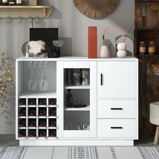Sideboard with Glass Sliding Door and Wineglass Holders