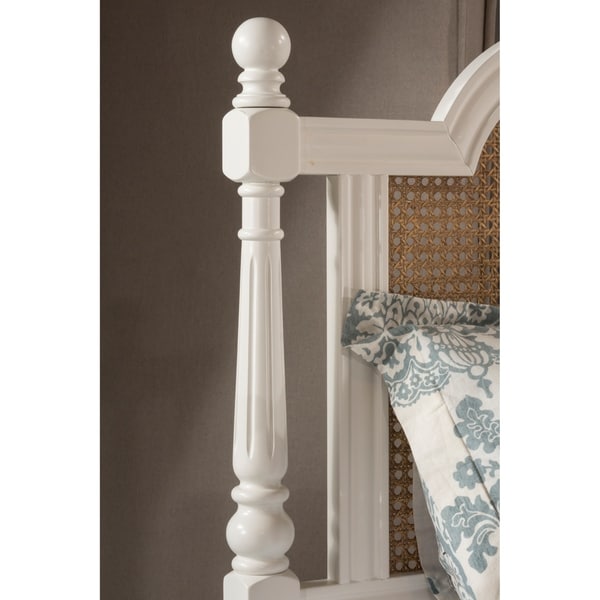 Hillsdale Furniture Melanie Wood and Cane Headboard with Frame, White