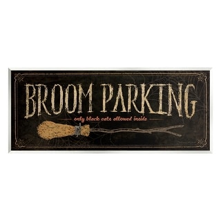 Stupell Industries Broom Parking Black Cats Allowed Wall Plaque Art by Stephanie Workman Marrott