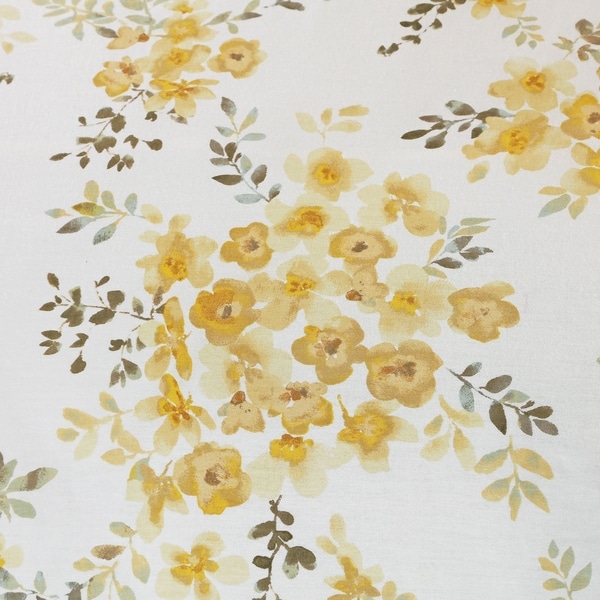 Style Quarters Savanah Floral 3pc Duvet Cover Set-Yellow Watercolor Savannah Floral Pattern-100% Cotton-Machine Washable - King