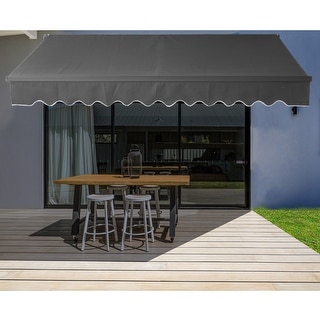 ALEKO Black Frame 12'x10' Retractable Home Patio Canopy Awning