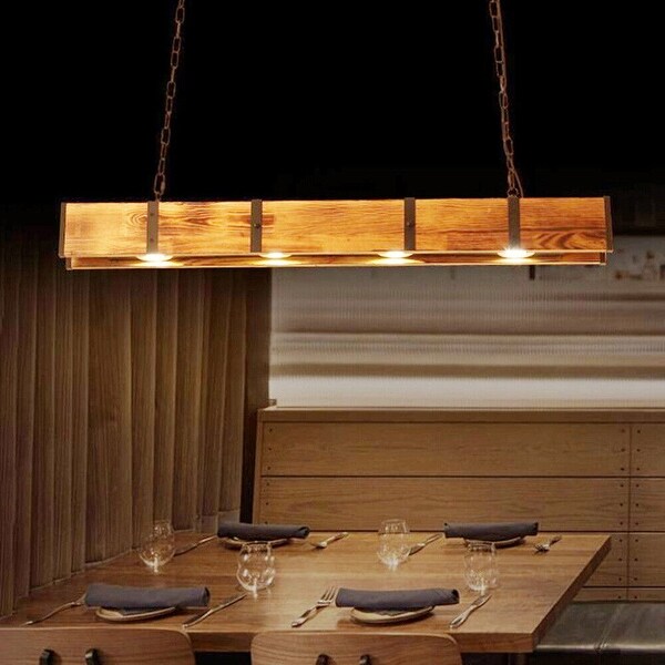 4-Bulb Industrial Kitchen Island Light Pendant Lamp Ceiling Fixtures - 39.4x3.15x3.74 inches