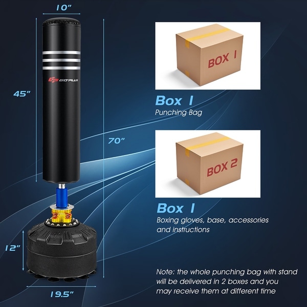 Goplus 70'' 220Lbs Freestanding Punching Boxing Bag w/12 Suction Cup - See Details