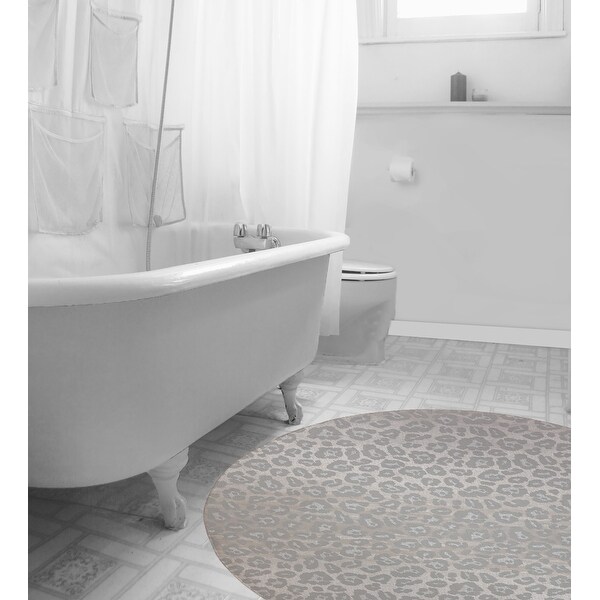 CHEETAH SILVER Bath Rug By Kavka Designs