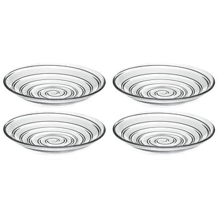Majestic Gifts Inc. Glass Soup Bowl /Dessert Plate -Set/4-8.2"Diameter