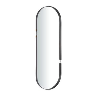 CosmoLiving by Cosmopolitan Black Metal Contemporary Oval Wall Mirror - 43 x 15 x 2