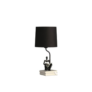 21" Modern Black Reader Sculpture Table Lamp - Small