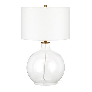 Laelia Clear Glass Table Lamp with Brass Accents
