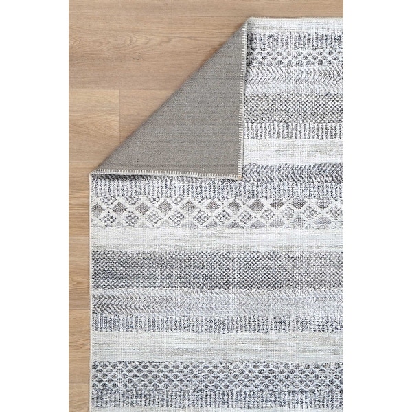 The Rug Collective Kalahari Shadows Ash Machine Washable Area Rug