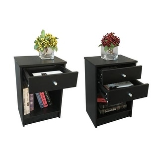 Simplify bedroom furniture Bedside End Table 1/2 Drawer Nightstand 2 Styles