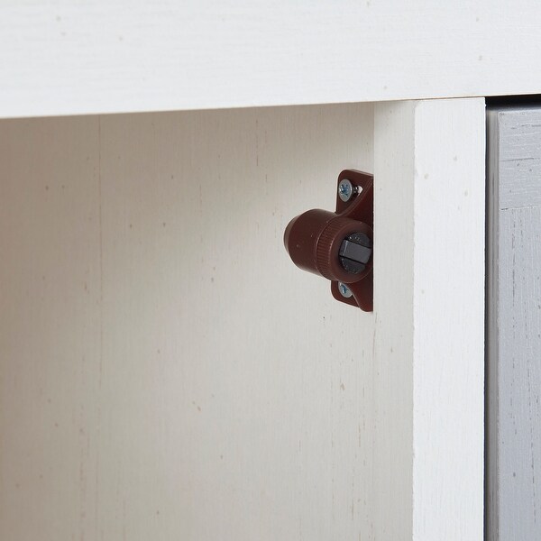 Retro Style Cabinet with 4 Drawers and 2 Iron Mesh Doors - N/A