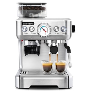 Sincreative CM5700 All in One 20 Bar Espresso Machine with Grinder and Milk Frother