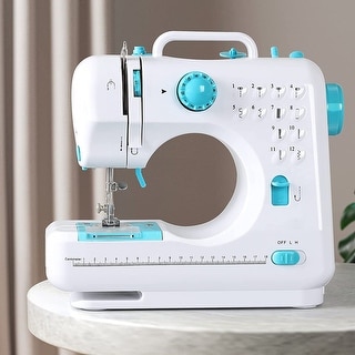 Sewing Machine for Beginners, 12 Built-in Stitches Portable Sew Machines with Reverse Option for Clothing Repairs