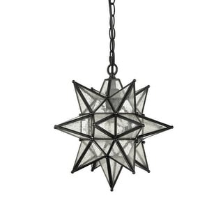Ibiza Moravian Star Pendant Light Chandelier Seeded Glass 13-Inches