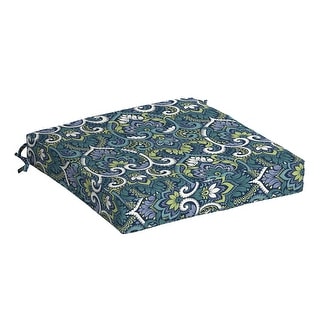 Arden Selections Sapphire Blue Leala Damask Outdoor 19 x 19 in. Seat Cushion - 19 in L x 19 in W x 4 in H