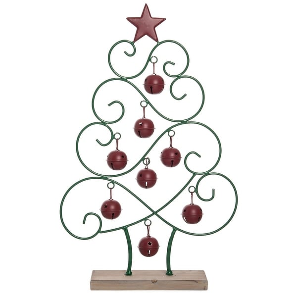 Transpac Metal 18.5 in. Multicolored Christmas Bell Tree Decor - Red, Green - 11.75" x 3" x 18.5"