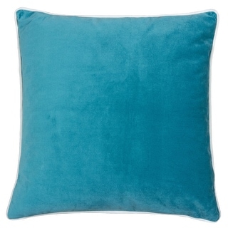 Skylar Turquoise Velvet 20" Square Decorative Throw Pillow