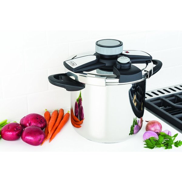 Viking Easy Lock Clamp 8-Quart Pressure Cooker with Steamer