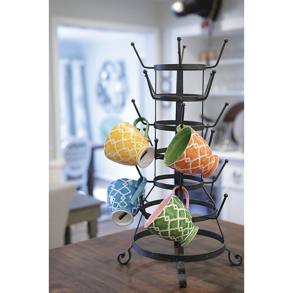 Metal Bottle/Mug Holder with 24 Hooks