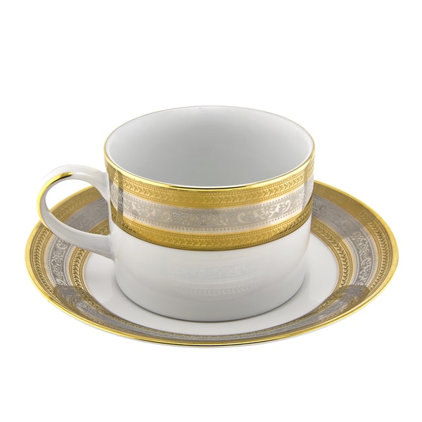 10 Strawberry Street Elegance Can Cup/ Saucer (Set of 6)
