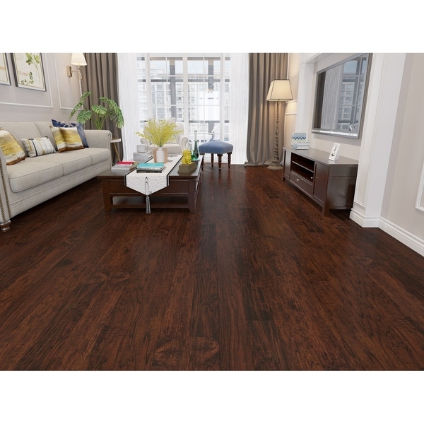 Mocha Finish Engineered Hickory Wood Flooring (26.68 Sq. Ft/Carton)