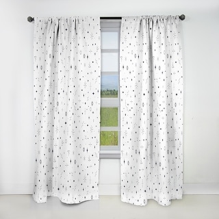 Designart 'Golden Geometrical Diamond Pattern III' Mid-Century Modern Blackout Curtain Single Panel