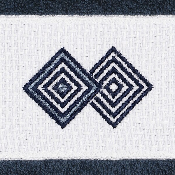 Authentic Hotel and Spa Turkish Cotton Diamonds Embroidered Midnight Blue 2-piece Washcloth Set