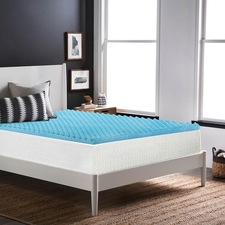 Onetan 1" Convoluted Gel Infused Memory Foam Mattress Topper with Egg Shell Design