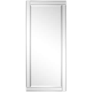 Moderno Beveled Rectangle Wall Mirror, Solid Wood Frame,1"-Beveled Center Mirror, Ready to Hang - Clear