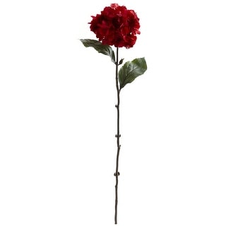 26" Red Hydrangea Artificial Flower (Set of 6) - H: 26 In. W: 8 In. D: 6 In.