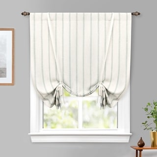 DriftAway Farmhouse Linen Blend Blackout Tie Up Curtain
