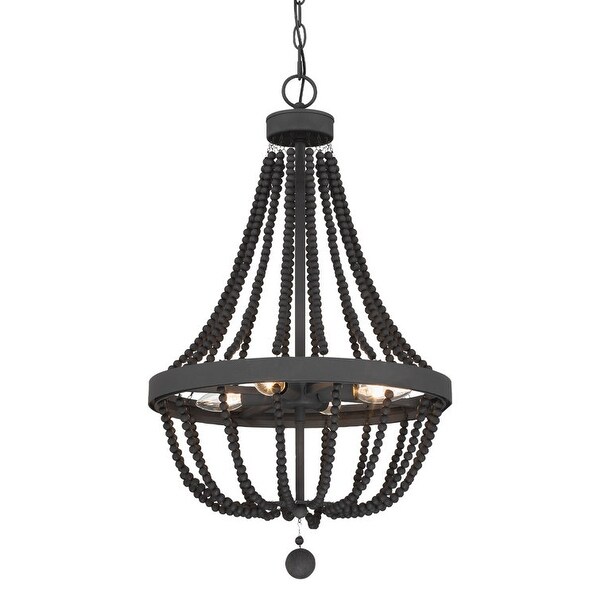 Acroma 4-light Farmhouse Boho beaded chandelier