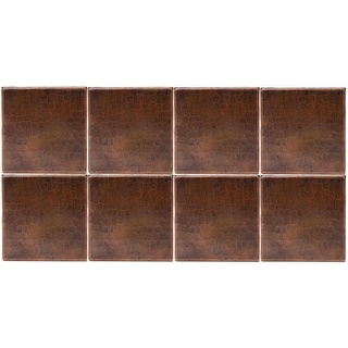 Premier Copper Products Package of Eight 4" x 4" Hammered Copper Tiles