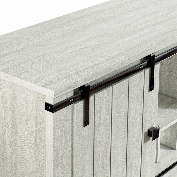 52 inch Wine Cabinet with Barn Door & Adjustable Shelves - 52" W x 38" D x 15.5" H