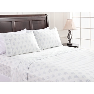 Chanasya Victorian Damask Print Ultra Soft Microfiber Sheet Set