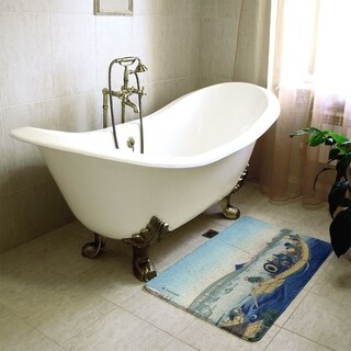 Hokusai Sunset Across the Ryogoku Bridge Bath Mat