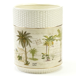 Avanti Colony Palm Multi-colored Ceramic Wastebasket