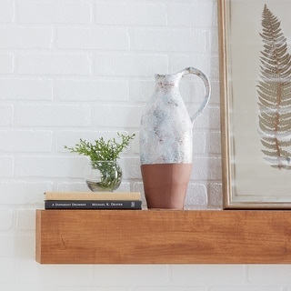 The Novogratz White Ceramic Handmade Vase with Terracotta Accents