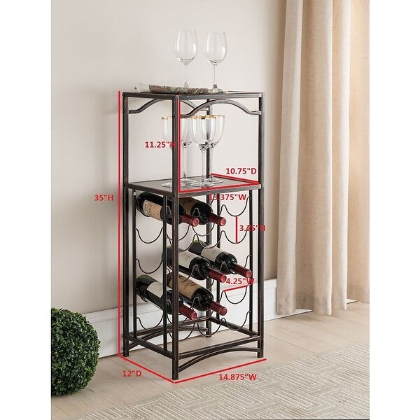 Brushed Copper Metal Storage Wine Rack