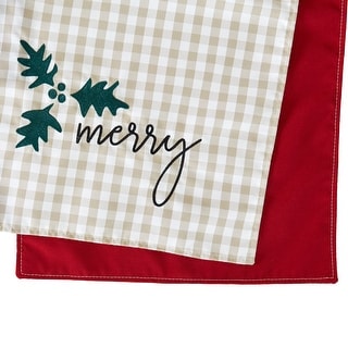 Humble + Haute Sunbrella Two-sided Embroidered "Merry" Christmas Table Runner
