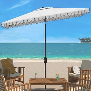 SAFAVIEH Outdoor Living Venice 6.5 x 10 Ft Rectangle Crank Umbrella