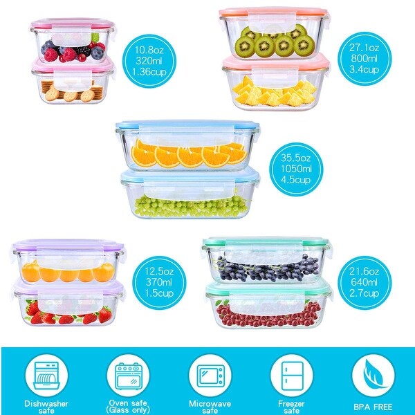 Glass food storage containers