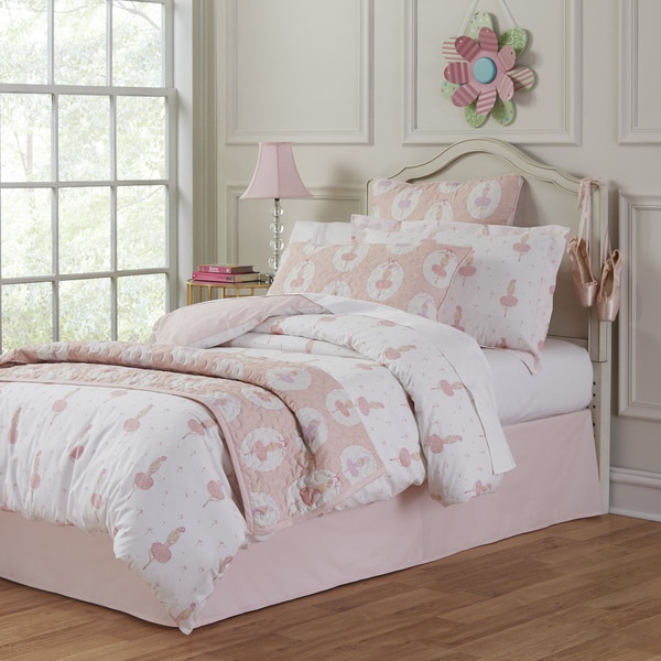 Lullaby Bedding Ballerina Cotton Printed 4-piece Comforter Set