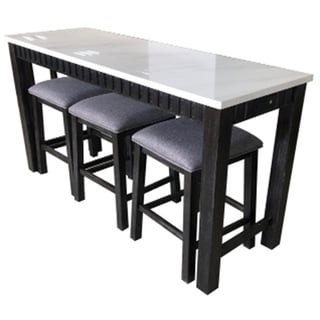 Necalli 4Pc Pack Counter Height Set in Marble and Weathered Espresso