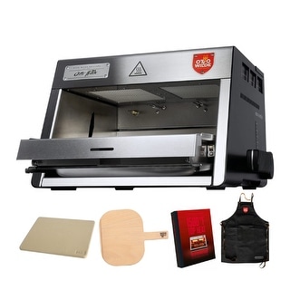 The Otto Wilde Grill Pro w/ Apron (Black), Pizza Stone, Peel and Book