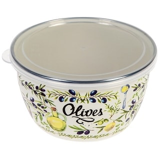MET-ROT 37.2-fl oz Olives Enamel on Steel Bowl w/ Lid