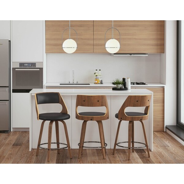 Carson Carrington Alingsas Mid-century Modern Counter Stool (Set of 2) - N/A