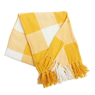 Franklin Ochre Gingham Check Throw Blanket
