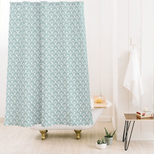 Coastl Studio Coastal Deco Teal Made to Order Shower Curtain 71" x 74" with Liner