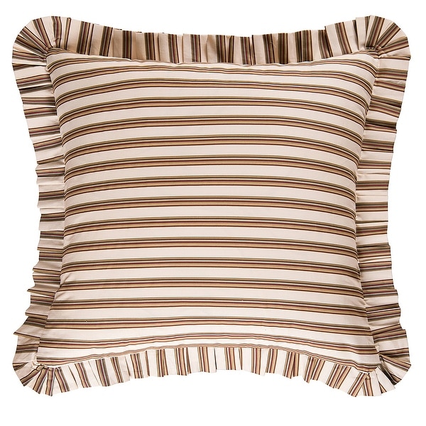 Green & Tan Stripes Euro Sham